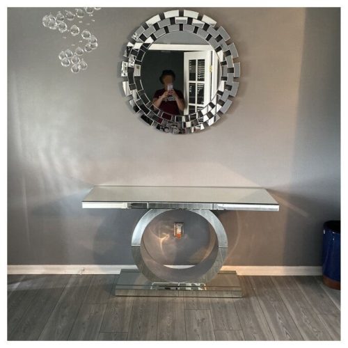 Modern Mirrored Console Table Accent Hallway Table for Home Hotel Furniture - Image 6