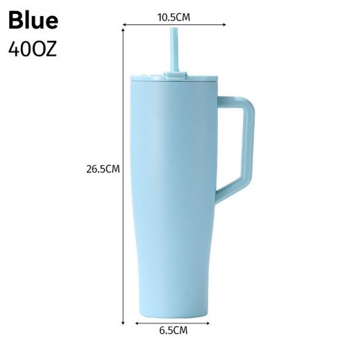 304 Stainless Steel Insulated 40oz Tumbler 2-in-1 Spill-Resistant Travel Cup with Handle Outdoor Style - Image 7