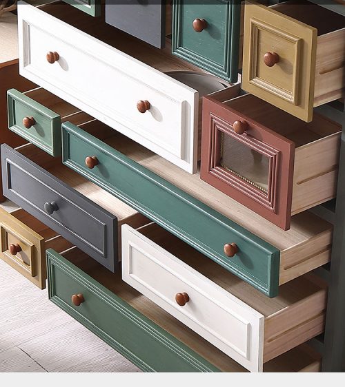 Wholesale Home Cabinet Living Room Furniture Side Cabinet Chest of Drawers with Multi Drawers Large Storage Wood Cabinet Antiqu - Image 6