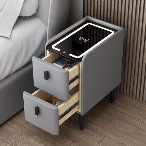 Hot Luxury Multi-functional Smart Bedside Table Bedroom Smart Bedside Table with Wireless Charging USB Interface 30*40*50cm - Image 7