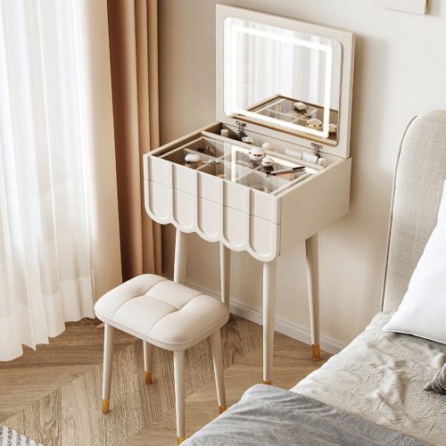 Wind Flip Dresser Bedroom Modern Simple Mini Small Household 60cm Net Red Girl Light Luxury Makeup Table - Image 6