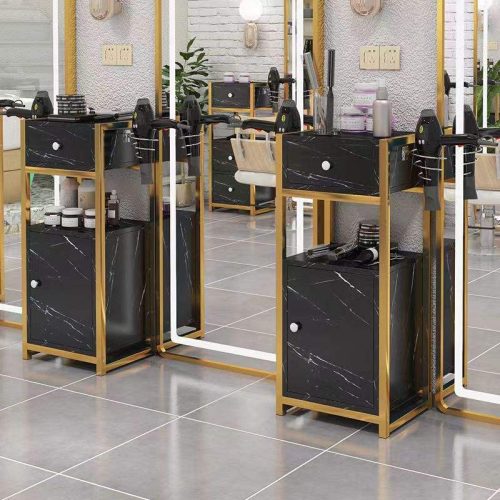 Latest Design Salon Furniture Gold Salon Trolley Removable Beauty Trolley Makeup Storage Trolley - Image 6