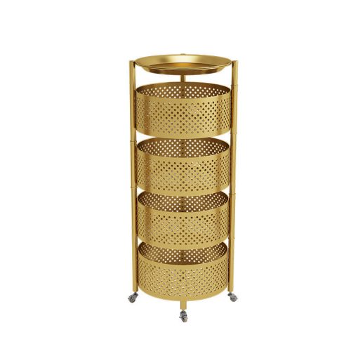 Makeup Salon Cart 3 Tiers Pedicure Spa Nail Shop Trolley Gold Beauty Trolley With Lockable Wheels - Image 6