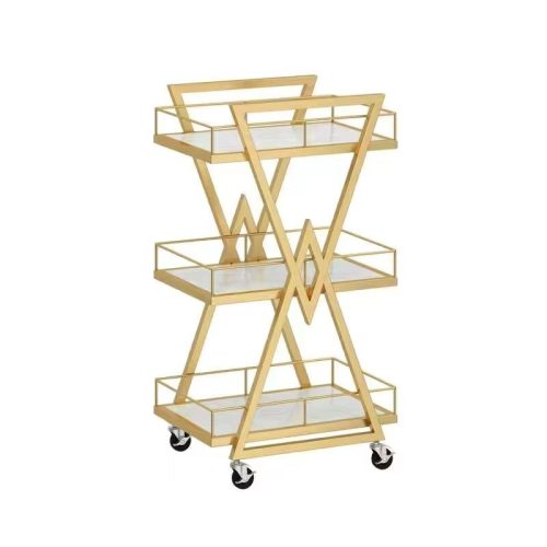 Beauty Makeup Salon Cart 3 Tiers Pedicure Spa Nail Shop Trolley Gold Beauty Trolley With Lockable Wheels - Image 6