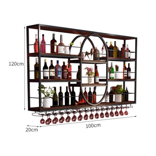 Industrial Style Wall-Mounted Wine Rack Luxury Light Display Luminous Effect Wrought Iron Restaurant Counter Storage Wine Rack - Image 6