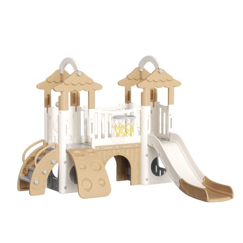 Baby Toys Children's Playground Indoor Big Climbing Frame Set Playhouse Plastic Home Double Slides For Kids - Image 7