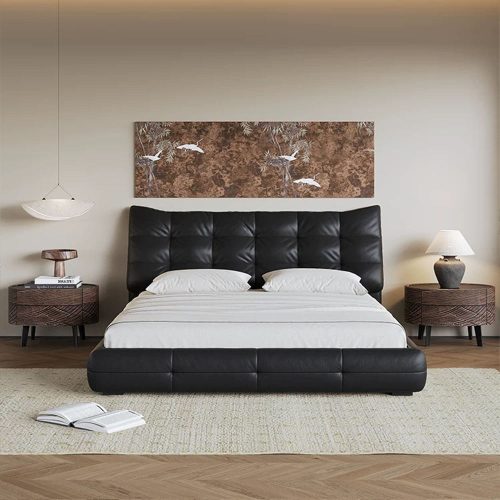 Soft Bag Leather High-End Atmosphere Bedroom Double King Size Bed - Image 8