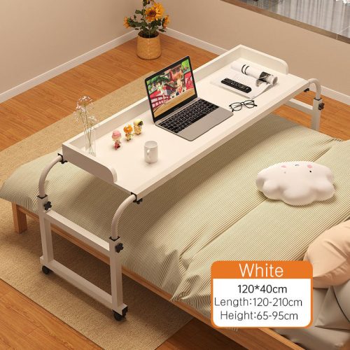 OverBed Table Adjustable Lazy Desk for Laptop File Cross Bed Sofa Convenient with Wheels in Bedroom Living Room - Image 7