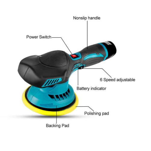 12V 150MM 6 Speeds 6000RPM Cordless Polisher - Image 3