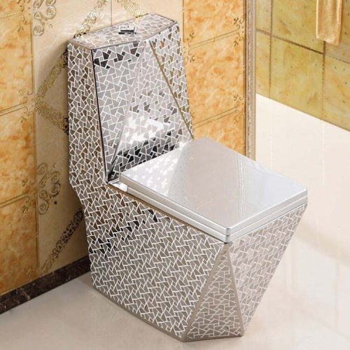 Easy Height Toilet Solid Gold Sanitary Bidet Jets Seat Washdown One Piece Toilets