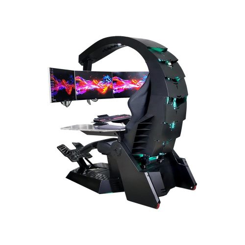 Modern Swivel Support 3 Monitors Predator Cockpit Simulation Gaming Chair - Image 2