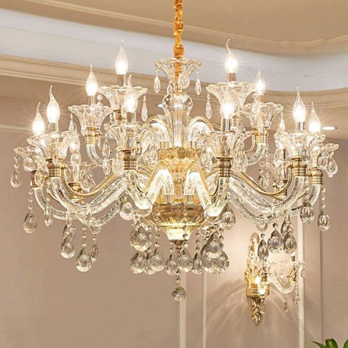 Indoor Crystal Chandelier Living Room Lamp Luxury Villa Dining Room Pendant Lamp Creative Decorative Wall Lamp