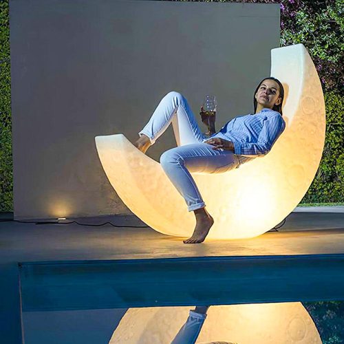 Outdoors Decoration Lawn Crescent Lamp Party Atmosphere Design Creative Courtyard Moon Floor Lamp (10 MOQ is required)