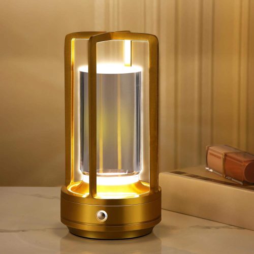 Portable Metal Table Lamp,Cordless Table Lamp,Battery Operated Lantern, 3 Light Colors Restaurant Bedroom Atmosphere Night Light (10 MOQ is required)