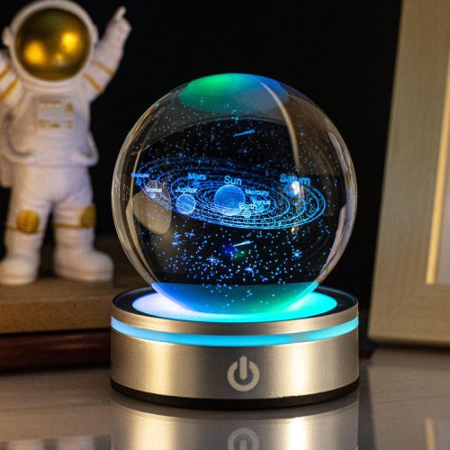 Crystal Ball Led 3d Internally Carved Luminous Gift Colorful Gradient Plug in Baby Kids Night Light (10 MOQ is required)