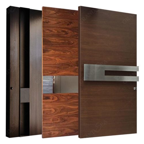 Modern Pivot Doors with Long Handle Wooden Entrance Door - Not Including Handle 1 Square Foot Price