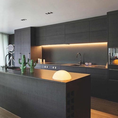 Luxury Black Shaker Style Ready Made Solid Wood Kitchen Cabinets Design ( 1 square meters price)