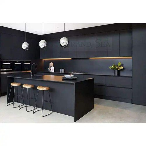 Customized Black Lacquer Finish Modern Designs Kitchen Cabinet ( 1 square meters price)