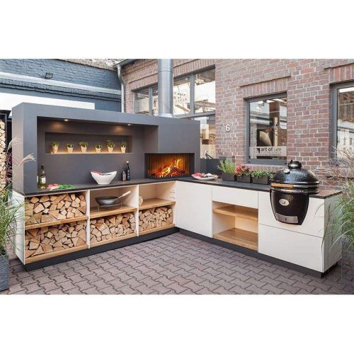 Premium Stainless Steel Outdoor Kitchen Set – BBQ Island with Grill & Fridge (1 Meter Price)