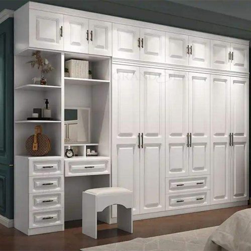 Bedroom Wardrobe Wooden Cabinet 68 Door American Coat Cabinet(1 Meter Price) - Image 2