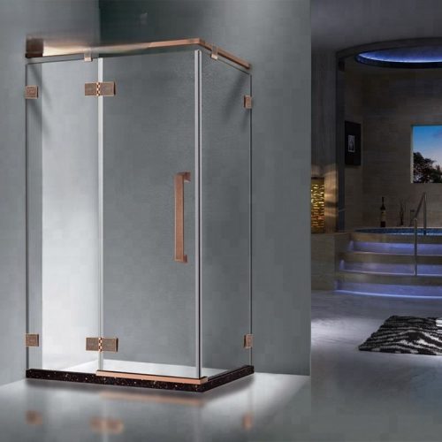 Villa 3 Panel Stainless Steel Hardware Corner Toilet Enclosure Bathroom Shower Glass Doors( 1 square meters price)