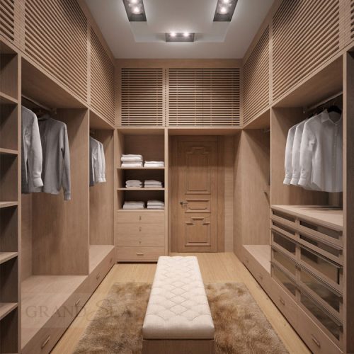 Open Wardrobe Cupboards Shaped In The Latest Walk In Wardrobe Designs(1 Square Meters Price) - Image 2