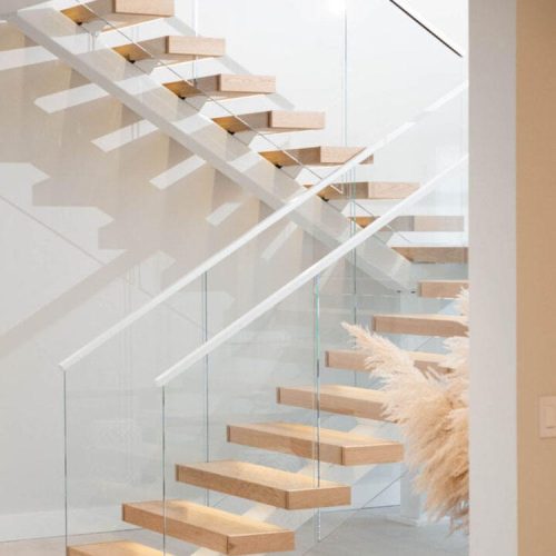 Staircase Indoor Steel Wood Frame Stair Mono Stringer Design Floating Staircase ( 1 square meters price)