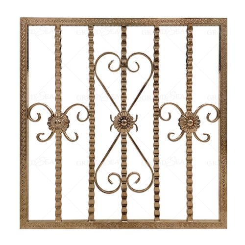 Wholesale Golden Color Stainless Steel Wrought Iron Design Windows (1 Square Meters Price)