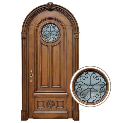 Solid Wood Entry Doors Arch Door Design (1 Square Meters Price)