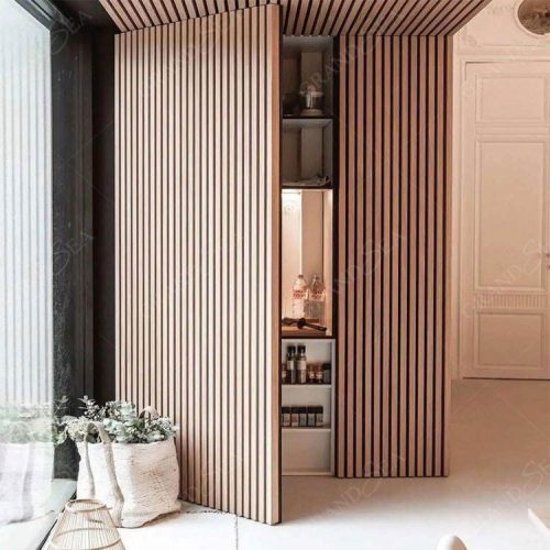 Invisible Flush Mounted Secret Room Wooden Doors Interior Concealed Integrated Frameless Solid Wood Hidden Door (1 Square Meters Price)