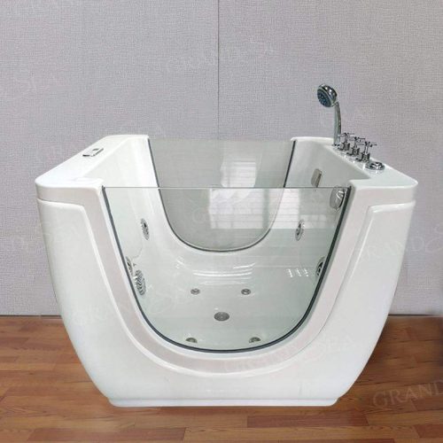 White Spa Bathtub With Visible Glass - Image 2