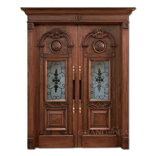 Classical Teak and Cherry Carved Main Door (Price Per Square Meter)