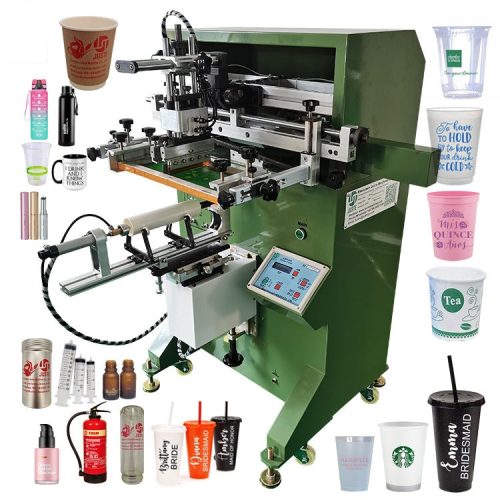 Glass Bottle and Cup Silk Screen Printer – Automatic and Semi-Automatic 2-in-1 Rotating Overprint Machine