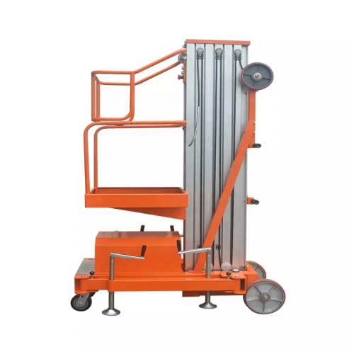 Aluminum Alloy Lifting Platform Electric Manlift Table (Single Mast)