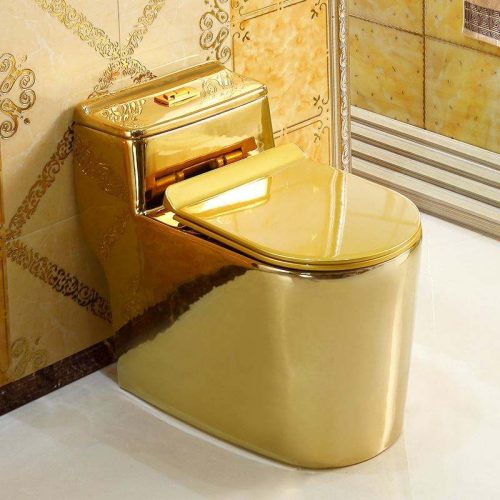 Noble Gold Color One Piece Wc Toilet Bathroom Sanitary Ware Toilet Washdown Gold Toilet