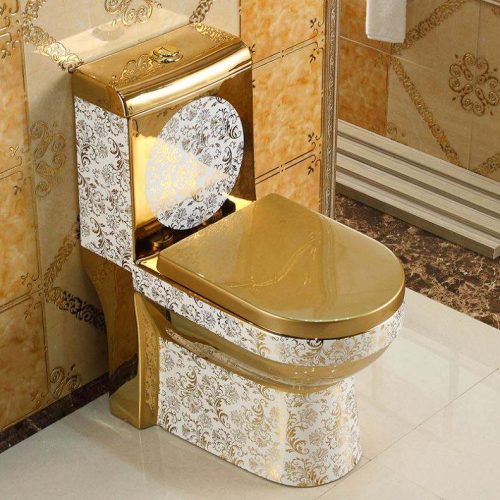 Ceramic Gold Washdown One Piece Toilet Gold Color Bathroom Design Toilet Pric