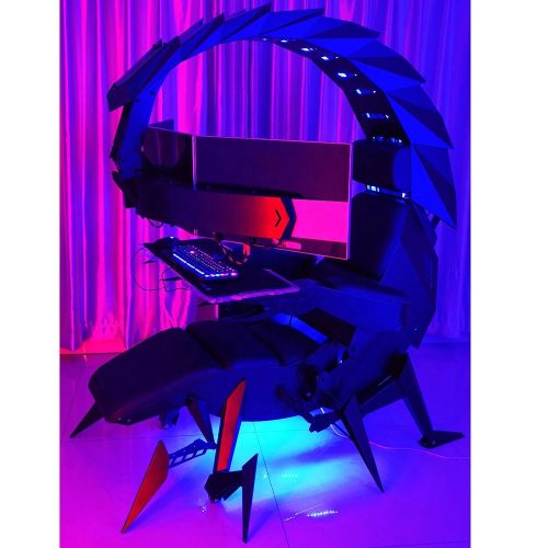 Modern Swivel Support 3 Monitors Cockpit Simulation Scorpion Gaming Chair - Image 4