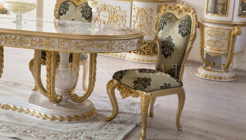 Baroque Kitchen Furniture European Classic Style Elegant Antique Table and Chair Sets - Image 2