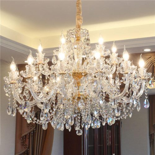 Luxury Modern Gold Glass K9 Crystal Chandelier Indoor Living Room Hanging Lighting for Hotel Bedroom Pendant Lights Chandeliers - Image 2