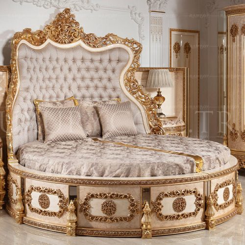 Luxury Solid Wood Home Luxury Bedroom Furniture Set Interior Design King Size Bed