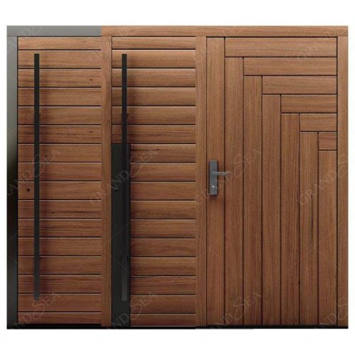 Interior Main Door Wooden Front Stainless Steel Framed Wooden Casement Door - Not Including Handle 1 Square Feet Price