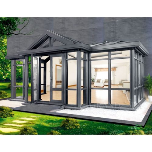 Canada UPVC Wall Roof Plastic Polycarbonate Round Prebuilt Prefab Aluminum Glass Sunroom  (1 Square Meters Price)