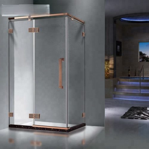 Villa 3 Panel Stainless Steel Hardware Corner Toilet Enclosure Bathroom Shower Glass Doors( 1 square meters price) - Image 2