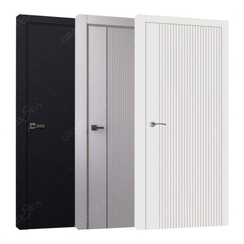 Modern Entry Solid Wood Swing Doors Fancy Entrance Wooden Doors for Bedroom (1 Square Meters Price) - Image 2