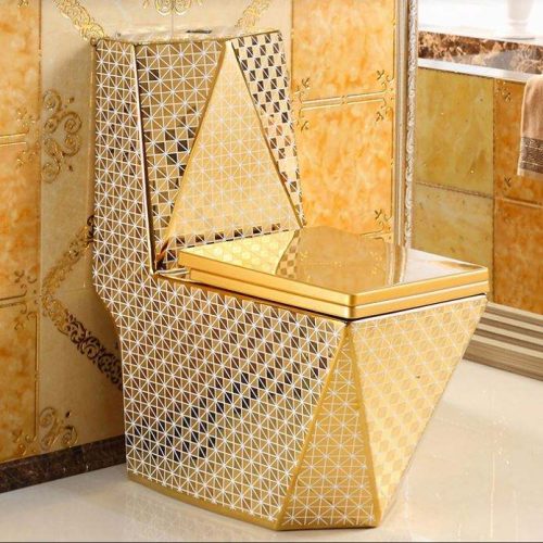 Ceramic Gold Washdown One Piece Toilet Gold Color Bathroom Design Toilet Pric - Image 2