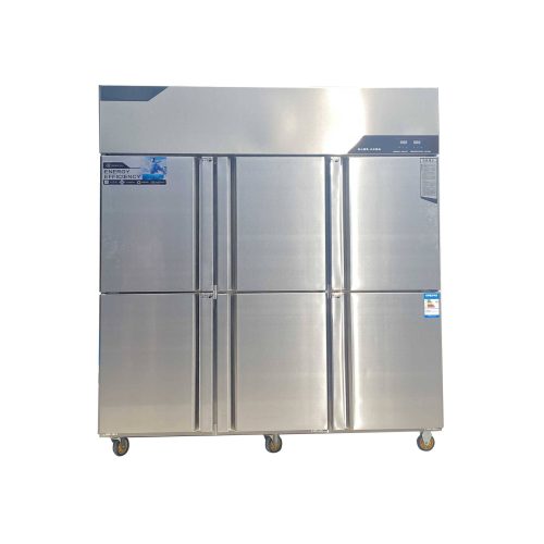 4-Door Stainless Steel Upright Refrigerator Freezer Glass Door - Image 3