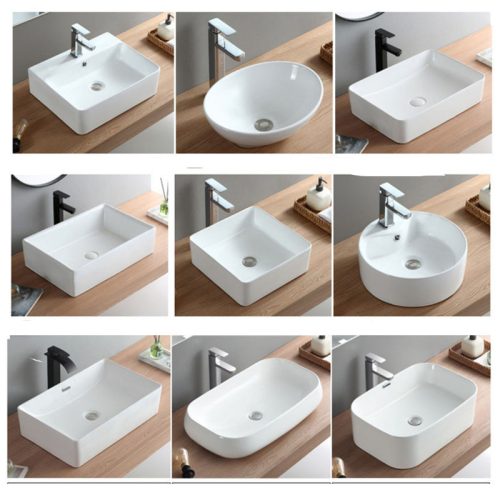 Lavabo Fashionable Single Hole Ceramic Art Wash Basin Mini Round Gold Color Bathroom Sink - Image 3