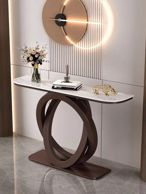 Living Room Furniture Against the Wall, Entrance Foyer Table, Control Console, Lobby Table, Metal Entrance Control Console Table - Image 3