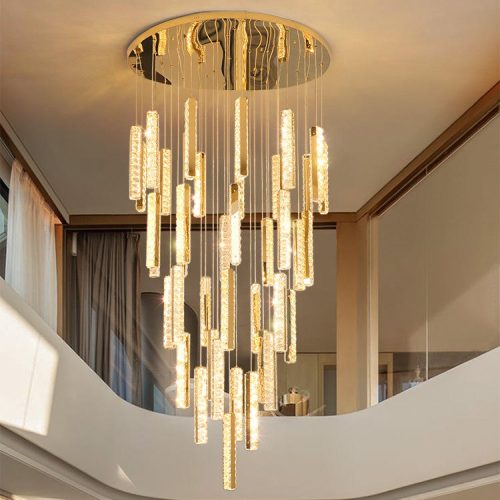 High Quality Crystal Decorative Large Project Hotel Lobby Villa Staircase Custom Chandelier Pendant Light(2 MOQ is required) - Image 3