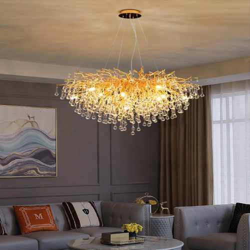 Modern Light Luxury Golden Creative Glass Chandelier for Living Room Dining Room LED Chandelier Pendant Lights(10 MOQ is required) - Image 3